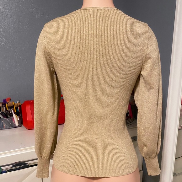 CATO Metallic Cut Out Long Sleeve Top - Picture 5 of 7
